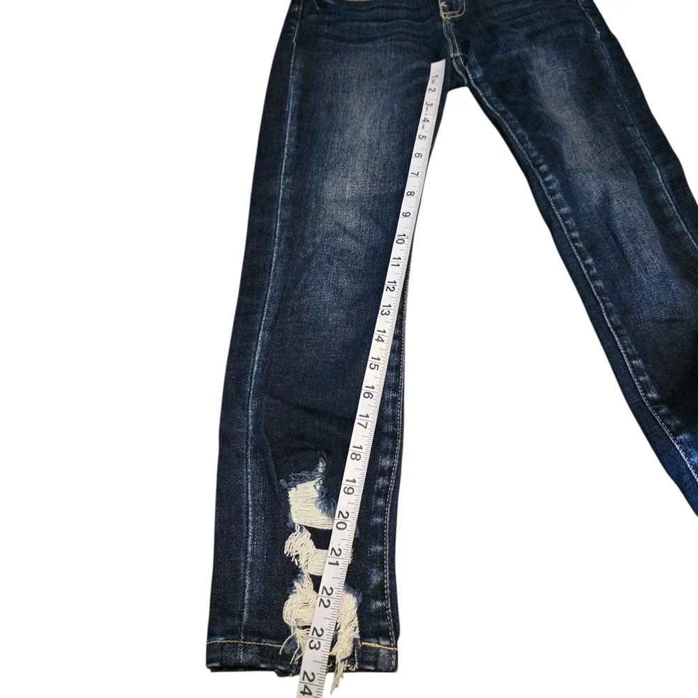 KanCan Signature Girls Mid-Rise Slim Fit Ankle Skinny Distressed‎ Jeans Size 12